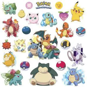 RMK2535SCS Pokemon Iconic Peel and Stick Wall Decals RMK2535SCS Pokemon Iconic Peel and Stick Wall Decals