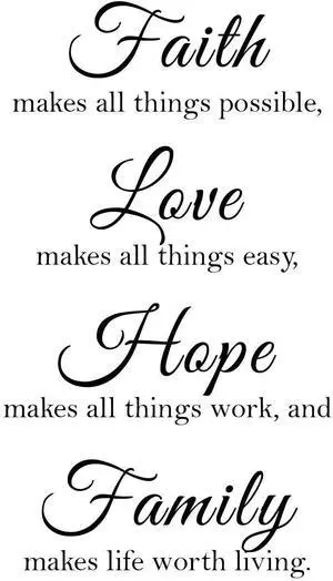 16.5 x 23.5 inches Faith Love Hope Quotes Wall Stickers Decals Decor, Removable DIY Saying Wall Art Decals Sticker, Easy Peel and Stick Wallpaper for Bedroom Living Room (Black) 16.5 x 23.5 inches Faith Love Hope Quotes Wall Stickers Decals Decor, Removable DIY Saying Wall Art Decals Sticker, Easy Peel and Stick Wallpaper for Bedroom Living Room (Black)