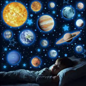 Solar System Wall Decals Glow in The Dark Stars 780 PCS, Glowing Planets Stickers for Ceiling, Nursery Wall Stickers for Bedroom, Kids Room Decorations (Blue) Solar System Wall Decals Glow in The Dark Stars 780 PCS, Glowing Planets Stickers for Ceiling, Nursery Wall Stickers for Bedroom, Kids Room Decorations (Blue)