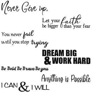 5 Sheets Vinyl Wall Decals Inspirational Quotes Decals Peel and Stick Motivational Saying Wall Stickers for Mirror Affirmation Positive Decor for Mirror Bedroom School Class(Never Give up) 5 Sheets Vinyl Wall Decals Inspirational Quotes Decals Peel and Stick Motivational Saying Wall Stickers for Mirror Affirmation Positive Decor for Mirror Bedroom School Class(Never Give up)