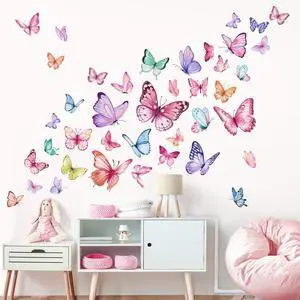 Watercolor Butterfly Wall Stickers Colorful Butterflies Peel and Stick Wall Art Decals for Girls Bedroom Baby Nursery Watercolor Butterfly Wall Stickers Colorful Butterflies Peel and Stick Wall Art Decals for Girls Bedroom Baby Nursery