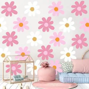 12 Sheet Daisy Wall Sticker Decal Removable Cute Daisy Bedroom Room Decor Flower Wall Sticker Pink White Flower Decal Wallpaper Peel and Stick for Nursery Home(Classic Color,Delicate Style) 12 Sheet Daisy Wall Sticker Decal Removable Cute Daisy Bedroom Room Decor Flower Wall Sticker Pink White Flower Decal Wallpaper Peel and Stick for Nursery Home(Classic Color,Delicate Style)