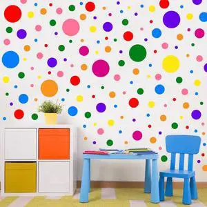 Polka Dot Wall Decals Colorful Boho Decals Rainbow Wall Stickers(Colorful) Polka Dot Wall Decals Colorful Boho Decals Rainbow Wall Stickers(Colorful)