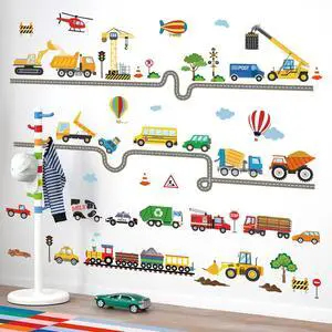 Car Road Transports Vehicles Construction Wall Decals Stickers Car Road Transports Vehicles Construction Wall Decals Stickers