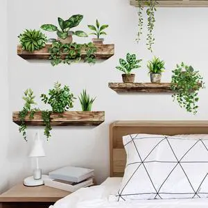 Green Plant Wall Decals 3D Bonsai Tropical Betterfly Wall Sticker Creative Vinyl Peel and Stick Removable Wall Art Decor for Living Room Bedroom Home Office (Green Plant 3) Green Plant Wall Decals 3D Bonsai Tropical Betterfly Wall Sticker Creative Vinyl Peel and Stick Removable Wall Art Decor for Living Room Bedroom Home Office (Green Plant 3)