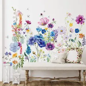 6 Pcs Flowers Wall Decals Stickers Vinyl Removable Peel and Stick Colorful Dragonflies Floral Wall Murals Decor for Bedroom Living Room Nursery(Beautiful) 6 Pcs Flowers Wall Decals Stickers Vinyl Removable Peel and Stick Colorful Dragonflies Floral Wall Murals Decor for Bedroom Living Room Nursery(Beautiful)