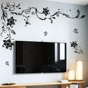 Flowers & Butterflies Wall Decals - DIY Black & Floral Wall Stickers for Bedrooms & Living Rooms Flowers & Butterflies Wall Decals - DIY Black & Floral Wall Stickers for Bedrooms & Living Rooms