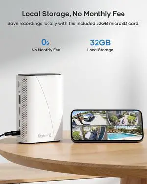 firstrend Solar Camera Outdoor Wireless for Home Security, 5-Cam Kit, No Subscription Required, Human Auto Tracking, Two Way Audio, 2K Color Night Vision, IP65 firstrend Solar Camera Outdoor Wireless for Home Security, 5-Cam Kit, No Subscription Required, Human Auto Tracking, Two Way Audio, 2K Color Night Vision, IP65