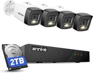 ANNKE H500 8CH 4pcs 3K 5MP Camera PoE Security System, Red and Blue Light Alarm, H.265+ NVR with 2TB HDD, Outdoor Bullet Cam, Color Night Vision, 2-Way Audio, Smart Motion Detection, Works with Alexa ANNKE H500 8CH 4pcs 3K 5MP Camera PoE Security System, Red and Blue Light Alarm, H.265+ NVR with 2TB HDD, Outdoor Bullet Cam, Color Night Vision, 2-Way Audio, Smart Motion Detection, Works with Alexa