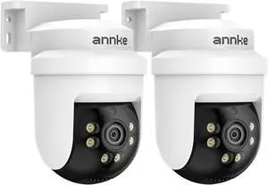 ANNKE 2Packs 5MP TVI CCTV Home Surveillance Dome Wired PT Camera with 350° pan and 90° tilt, 100ft IR Night Vision, One Way Audio, IP65 Weatherproof Security AddOn Cam for Outdoor ANNKE 2Packs 5MP TVI CCTV Home Surveillance Dome Wired PT Camera with 350° pan and 90° tilt, 100ft IR Night Vision, One Way Audio, IP65 Weatherproof Security AddOn Cam for Outdoor