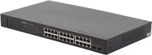 GSW-2620VHP 24-Port 10/100/1000T 802.3at PoE + 2-Port Gigabit SFP Ethernet Switch with LCD PoE Monitor (300W) GSW-2620VHP 24-Port 10/100/1000T 802.3at PoE + 2-Port Gigabit SFP Ethernet Switch with LCD PoE Monitor (300W)