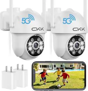 CKK 2K Security Cameras Outdoor 2Pack, 2.4G/5G Wireless Home Security Cameras, 360 PTZ, PIR Motion Detection, Color Night Vision, 2-Way Talk, Waterproof, Audible & Floodlight Alarm, Works with Alexa CKK 2K Security Cameras Outdoor 2Pack, 2.4G/5G Wireless Home Security Cameras, 360 PTZ, PIR Motion Detection, Color Night Vision, 2-Way Talk, Waterproof, Audible & Floodlight Alarm, Works with Alexa