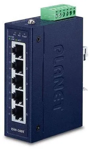 Planet ISW-500T IP30 Compact Size 5-Port 10/100TX Industrial Fast Ethernet Switch (-40~75 degrees C) Planet ISW-500T IP30 Compact Size 5-Port 10/100TX Industrial Fast Ethernet Switch (-40~75 degrees C)
