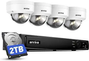 ANNKE 4K PoE Security Camera System with Audio, 12MP H.265+ NVR with 2TB HDD, 4x8MP Ultra HD IP Dome Cam, AI Smart Detection, 100ft Night Vision, IP67 Waterproof&IK08 VandalProof, Remote Access ANNKE 4K PoE Security Camera System with Audio, 12MP H.265+ NVR with 2TB HDD, 4x8MP Ultra HD IP Dome Cam, AI Smart Detection, 100ft Night Vision, IP67 Waterproof&IK08 VandalProof, Remote Access