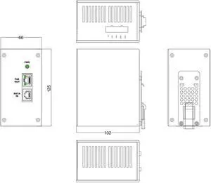 TPDIN-1256GD-BT - 11-60V DC in, 802.3bt 90W Output, Gigabit DCDC PoE Injector, DIN Mount Enclosure TPDIN-1256GD-BT - 11-60V DC in, 802.3bt 90W Output, Gigabit DCDC PoE Injector, DIN Mount Enclosure