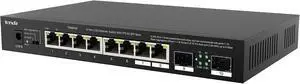 Tenda TEM2010F 10-Port 2.5G Multigigabit Switch, 2-Port SFP, VLAN, Static Aggregation, Compatible with 2.5G Devices, Desktop/Wall Mount, Plug and Play, Metal Casing, Black Tenda TEM2010F 10-Port 2.5G Multigigabit Switch, 2-Port SFP, VLAN, Static Aggregation, Compatible with 2.5G Devices, Desktop/Wall Mount, Plug and Play, Metal Casing, Black