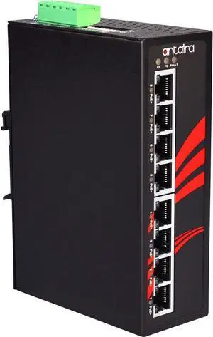 Antaira LNP-0800-24 Industrial-Grade 8-Port PoE Unmanaged Fast Ethernet Switch, DIN-Rail Mount, -10 to 70°C Operating Temperature, Redundant 12 to 36 VDC Power Input, 5-Year Warranty Antaira LNP-0800-24 Industrial-Grade 8-Port PoE Unmanaged Fast Ethernet Switch, DIN-Rail Mount, -10 to 70°C Operating Temperature, Redundant 12 to 36 VDC Power Input, 5-Year Warranty