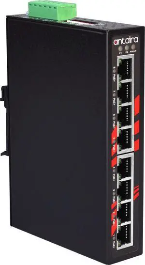 Antaira LNP-0800 Industrial-Grade 8-Port PoE Unmanaged Fast Ethernet Switch, DIN-Rail Mount, -10 to 70°C Operating Temperature, Redundant 48 to 55 VDC Power Input, 5-Year Warranty Antaira LNP-0800 Industrial-Grade 8-Port PoE Unmanaged Fast Ethernet Switch, DIN-Rail Mount, -10 to 70°C Operating Temperature, Redundant 48 to 55 VDC Power Input, 5-Year Warranty
