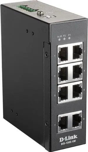 D-Link DIS 100E-8W - Switch - Unmanaged - 8 x 10/100 - DIN Rail Mount, Wall Mount - DC Voltage D-Link DIS 100E-8W - Switch - Unmanaged - 8 x 10/100 - DIN Rail Mount, Wall Mount - DC Voltage