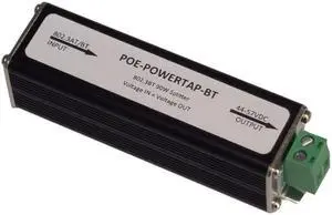 POE-POWERTAP-BT - for 802.3af/at/bt PoE Input, up to 105W Output on 2 Position Wire Terminal. LED Power Indicator. POE-POWERTAP-BT - for 802.3af/at/bt PoE Input, up to 105W Output on 2 Position Wire Terminal. LED Power Indicator.