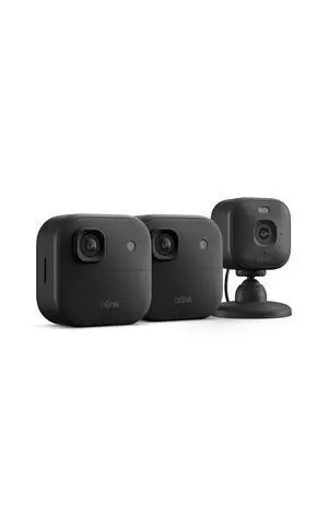 Blink Outdoor 2K+ and Mini 2K+ (newest model) Wireless and plug-in 2K resolution smart security cameras, Sync Module Core included 3 Cameras (Black) Blink Outdoor 2K+ and Mini 2K+ (newest model) Wireless and plug-in 2K resolution smart security cameras, Sync Module Core included 3 Cameras (Black)