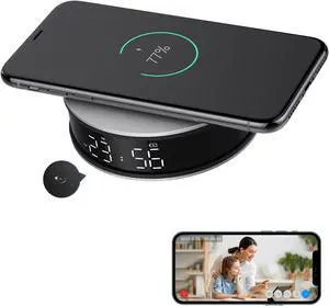 Clock Hidden Camera 1080P HD - 2.4G WiFi Hidden Camera Wireless Charger with Night Vision, Motion Detection & 110° Wide View, Wireless Security Camera for Home Baby Monitoring/Office/Store Clock Hidden Camera 1080P HD - 2.4G WiFi Hidden Camera Wireless Charger with Night Vision, Motion Detection & 110° Wide View, Wireless Security Camera for Home Baby Monitoring/Office/Store