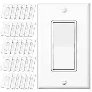 Amico 30 Pack Decorator Single Pole & 3 Way Light Switch UL Listed Amico 30 Pack Decorator Single Pole & 3 Way Light Switch UL Listed
