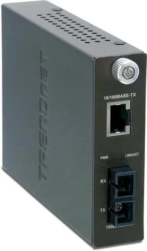 TRENDnet Intelligent Fiber Media Converter 1000Base-T to 1000Base-FX Single Mode SC Fiber Converter (70 Km / 43.5 miles)Fiber Port, RJ-45, Fiber to Ethernet Converter,Lifetime Protection, TFC-1000S70 TRENDnet Intelligent Fiber Media Converter 1000Base-T to 1000Base-FX Single Mode SC Fiber Converter (70 Km / 43.5 miles)Fiber Port, RJ-45, Fiber to Ethernet Converter,Lifetime Protection, TFC-1000S70