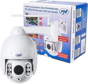 Video Surveillance cameraPNI IP652W WiFi PTZ 1080p 2MP 5X Optical Zoom H265 microSD Slot Night Vision 50m IP66 Motion Detection Alarm Bidirectional Audio Communication Video Surveillance cameraPNI IP652W WiFi PTZ 1080p 2MP 5X Optical Zoom H265 microSD Slot Night Vision 50m IP66 Motion Detection Alarm Bidirectional Audio Communication