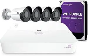 WD ReadyView 4K Surveillance System - 8MP UHD, 6TB WD Purple HDD, PoE, NVR, IP67-rated, 4 Cameras, Motion Detection, Night Vision - WDBAEM0060HWT-HESN WD ReadyView 4K Surveillance System - 8MP UHD, 6TB WD Purple HDD, PoE, NVR, IP67-rated, 4 Cameras, Motion Detection, Night Vision - WDBAEM0060HWT-HESN
