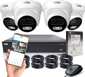 OSI 2K 5MP HD 4-CAMERA DVR SYSTEM 2TB HDD4-CH H.265 Home Video Surveillance System,4x 5MP Indoor Outdoor Dome Cameras,Wired Analog DVR System,P2P DVR,Free APP,Night Vision,Motion,Alert,Remote Access OSI 2K 5MP HD 4-CAMERA DVR SYSTEM 2TB HDD4-CH H.265 Home Video Surveillance System,4x 5MP Indoor Outdoor Dome Cameras,Wired Analog DVR System,P2P DVR,Free APP,Night Vision,Motion,Alert,Remote Access