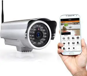 Pyle Outdoor Wireless Home Security Surveillance IP Camera with Weatherproof Aluminum Body and Night Vision - Connect Wifi for Remote Access to Live Video from Desktop or Mobile App Pyle Outdoor Wireless Home Security Surveillance IP Camera with Weatherproof Aluminum Body and Night Vision - Connect Wifi for Remote Access to Live Video from Desktop or Mobile App