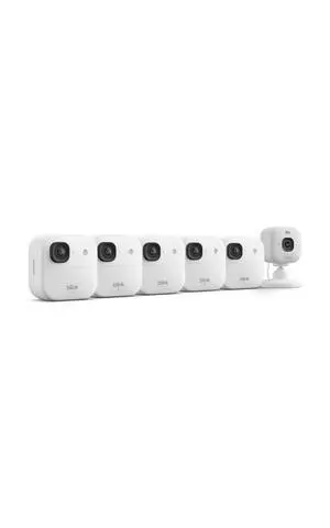 Blink Outdoor 2K+ and Mini 2K+ (newest model) Wireless and plug-in 2K resolution smart security cameras, Sync Module Core included 6 Cameras (White) Blink Outdoor 2K+ and Mini 2K+ (newest model) Wireless and plug-in 2K resolution smart security cameras, Sync Module Core included 6 Cameras (White)