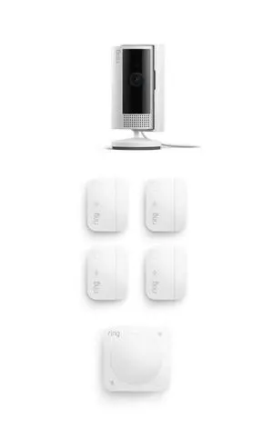 Ring Indoor Cam (2nd Gen), White with 4 Window and Door Sensors (newest model) and Motion Detector (newest model) Ring Indoor Cam (2nd Gen), White with 4 Window and Door Sensors (newest model) and Motion Detector (newest model)