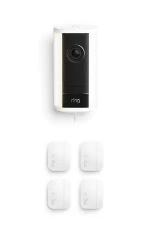 Ring Spotlight Cam Pro (newest model), White with 4 Window and Door Sensors (newest model) Ring Spotlight Cam Pro (newest model), White with 4 Window and Door Sensors (newest model)