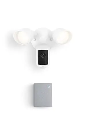 Ring Floodlight Cam, Wired (newest model), White with Chime (3rd Gen) Ring Floodlight Cam, Wired (newest model), White with Chime (3rd Gen)