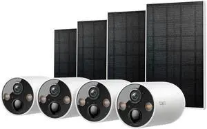 Wireless 2K Outdoor Security Cameras with Solar Panels (4-Pack) - Battery Powered - No Monthly Fees - TP-Link Wireless 2K Outdoor Security Cameras with Solar Panels (4-Pack) - Battery Powered - No Monthly Fees - TP-Link