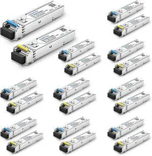 QSFPTEK 1.25G SFP Module BIDI WDM Transceiver, 3KM Simplex LC DDM Optical Fiber transceiver Tx1310/Rx1550nm for Cisco GLC-BX-U and GLC-BX-D, Ubiquiti, Mikrotik, D-Link, Supermicro, Netgear QSFPTEK 1.25G SFP Module BIDI WDM Transceiver, 3KM Simplex LC DDM Optical Fiber transceiver Tx1310/Rx1550nm for Cisco GLC-BX-U and GLC-BX-D, Ubiquiti, Mikrotik, D-Link, Supermicro, Netgear