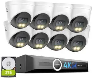 SANNCE 4K PoE Security Camera System - NVR with 8PCS Dome Cameras(2TB HDD) SANNCE 4K PoE Security Camera System - NVR with 8PCS Dome Cameras(2TB HDD)