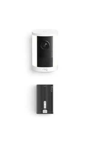 Ring Spotlight Cam, Battery (newest model), White with Quick Release Ultra Battery Pack Ring Spotlight Cam, Battery (newest model), White with Quick Release Ultra Battery Pack