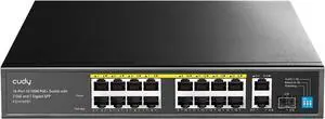 Cudy 16-Port 10/100M PoE+, 2 GbE, 1 SFP Uplink Network Switch FS1018PS1 Cudy 16-Port 10/100M PoE+, 2 GbE, 1 SFP Uplink Network Switch FS1018PS1