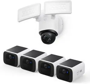 eufy Security S220 SoloCam 4-Cam Pack, Solar Charging, Wireless Outdoor Camera Floodlight Camera E340 Wired, 360° Pan and Tilt eufy Security S220 SoloCam 4-Cam Pack, Solar Charging, Wireless Outdoor Camera Floodlight Camera E340 Wired, 360° Pan and Tilt