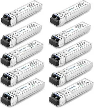 QSFPTEK 10GBASE-LH SFP Module, SFP+ 1310nm 20km Duplex LC SMF DOM Optical Networking Transceivers, Mini GBIC Compatible SFP-10G-LH, and Other Open Switch, 10pcs QSFPTEK 10GBASE-LH SFP Module, SFP+ 1310nm 20km Duplex LC SMF DOM Optical Networking Transceivers, Mini GBIC Compatible SFP-10G-LH, and Other Open Switch, 10pcs
