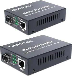2 Pack 10G Fiber Ethernet Media Converter, 10GbE SFP+ Copper UTP Ethernet Media Converter, 1x100M/1G/2.5G/5G/10GBase-T RT45 to 1x 10GBase-X SFP+ Slot 10Gigabit 2 Pack 10G Fiber Ethernet Media Converter, 10GbE SFP+ Copper UTP Ethernet Media Converter, 1x100M/1G/2.5G/5G/10GBase-T RT45 to 1x 10GBase-X SFP+ Slot 10Gigabit