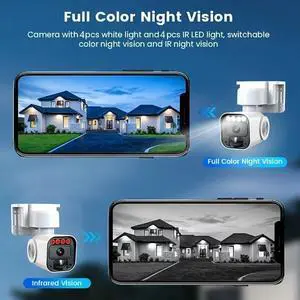 6MP Solar Security Camera Outdoor,AI Human Detection, 360° PTZ,Color Night Vision,4G Network,Built-in SIM Card,2-Way Audio,IP65 Waterproof,5200mAh Battery Powered,No WiFi Wireless 6MP Solar Security Camera Outdoor,AI Human Detection, 360° PTZ,Color Night Vision,4G Network,Built-in SIM Card,2-Way Audio,IP65 Waterproof,5200mAh Battery Powered,No WiFi Wireless