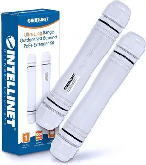 Intellinet Outdoor PoE+ Extender Kit, 3280 Ft, 95W Input, IP67 Intellinet Outdoor PoE+ Extender Kit, 3280 Ft, 95W Input, IP67