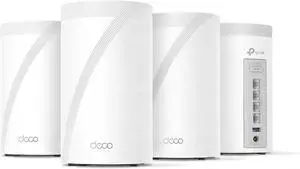 TP-Link Deco 7 Pro BE63 Tri-Band WiFi 7 BE10000 Whole Home Mesh System - 6-Stream 10 Gbps, Covers up to 9,300 sq. ft., 4x2.5G Ports Wired Backhaul, VPN, HomeShield, Free Expert Support (4-Pack) TP-Link Deco 7 Pro BE63 Tri-Band WiFi 7 BE10000 Whole Home Mesh System - 6-Stream 10 Gbps, Covers up to 9,300 sq. ft., 4x2.5G Ports Wired Backhaul, VPN, HomeShield, Free Expert Support (4-Pack)