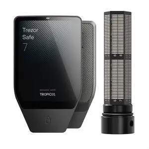 Trezor Safe 7 Hardware Wallet with Keep Metal Seed Backup Bundle Touchscreen Crypto Security, Secure Element Protection & Cold Storage Recovery Kit (Charcoal Black) Trezor Safe 7 Hardware Wallet with Keep Metal Seed Backup Bundle Touchscreen Crypto Security, Secure Element Protection & Cold Storage Recovery Kit (Charcoal Black)