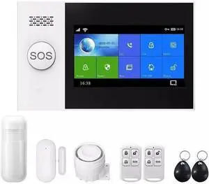 GSM/4G Wireless 2.4GHz WiFi Home Alarm System, TUYA App Remote Control Home Security, Door Window Solar Siren Sensor, PIR Motion Detector, Alarm System Smart Home Multi Kit (GS-107-B) GSM/4G Wireless 2.4GHz WiFi Home Alarm System, TUYA App Remote Control Home Security, Door Window Solar Siren Sensor, PIR Motion Detector, Alarm System Smart Home Multi Kit (GS-107-B)