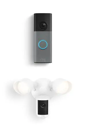 Ring Battery Doorbell (newest model), Speckled Gray with Floodlight Cam, Wired (newest model), White Ring Battery Doorbell (newest model), Speckled Gray with Floodlight Cam, Wired (newest model), White